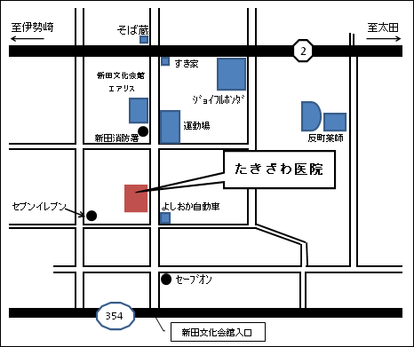 たきざわ医院の地図
